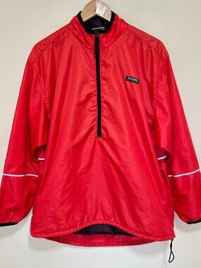 Running Room Fit Wear Reflective Windbreaker Jacket Red Womens Size M